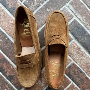 Camel Sanders suede loafers (worn once), size 9 men’s or 10 women’s